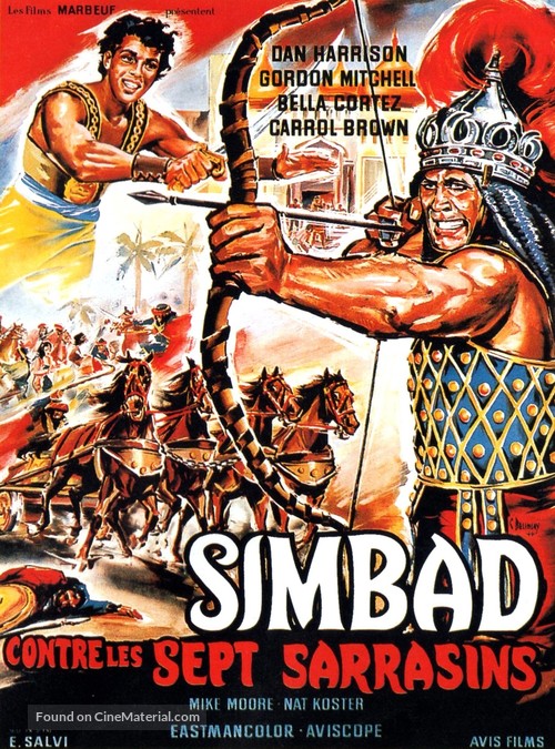 Simbad contro i sette saraceni - French Movie Poster