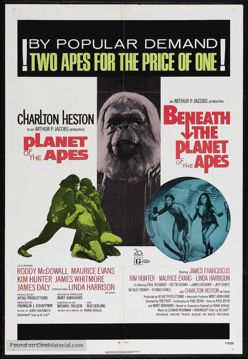 Beneath the Planet of the Apes - Combo movie poster