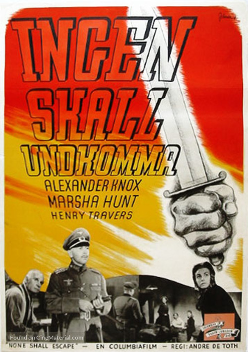 None Shall Escape - Swedish Movie Poster