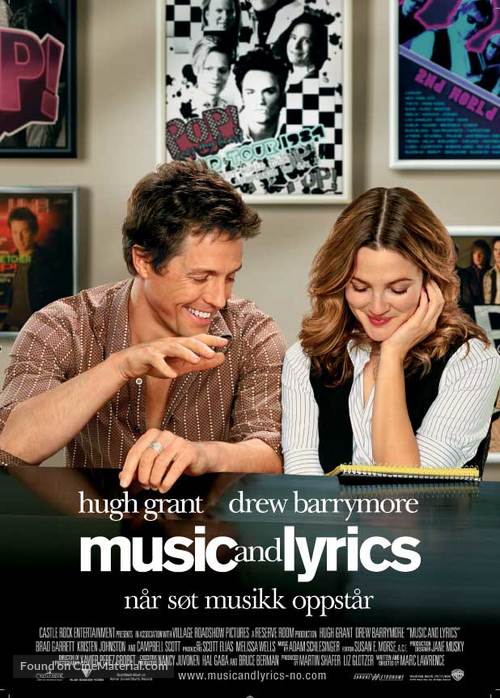 Music and Lyrics - Norwegian Movie Poster