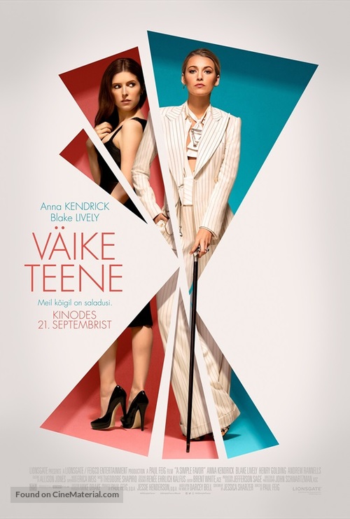 A Simple Favor - Estonian Movie Poster