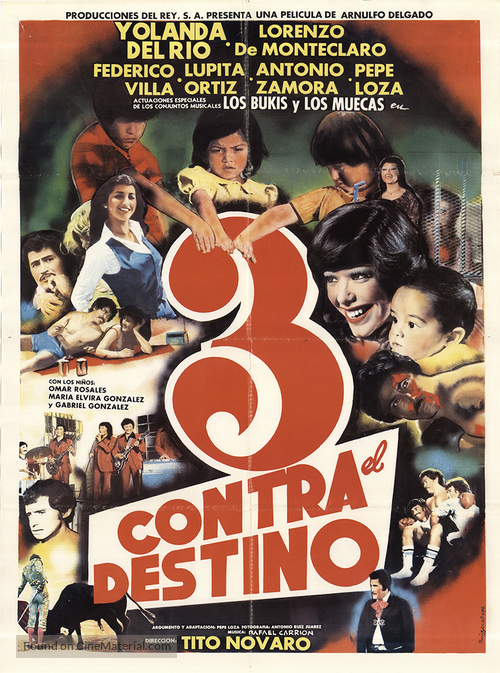 Tres contra el destino - Mexican Movie Poster