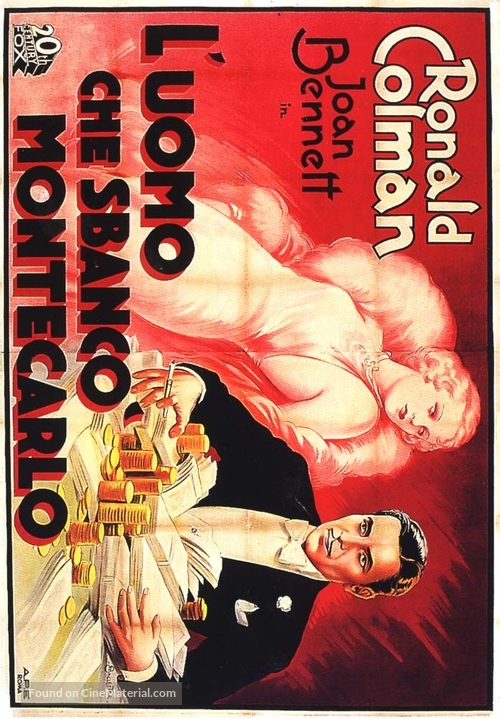 The Man Who Broke the Bank at Monte Carlo - Italian Movie Poster