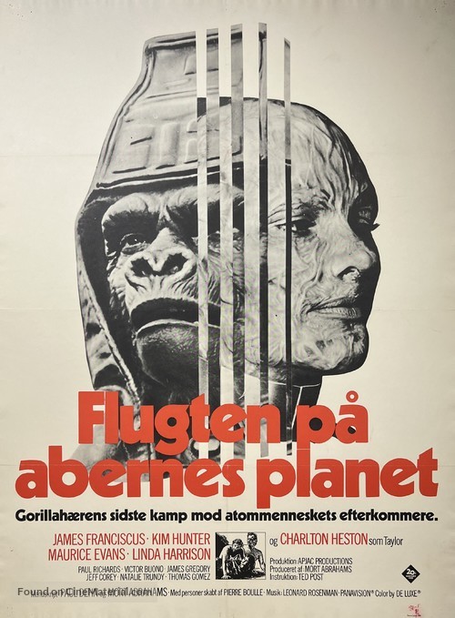 Beneath the Planet of the Apes - Danish Movie Poster
