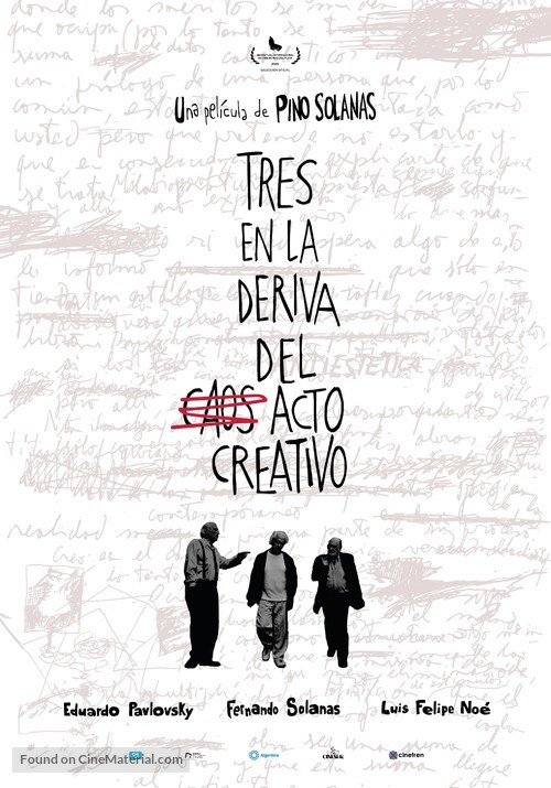 Tres en la deriva del acto creativo - Argentinian Movie Poster