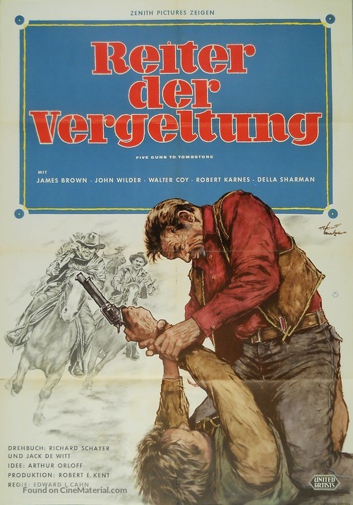 Five Guns to Tombstone - German Movie Poster