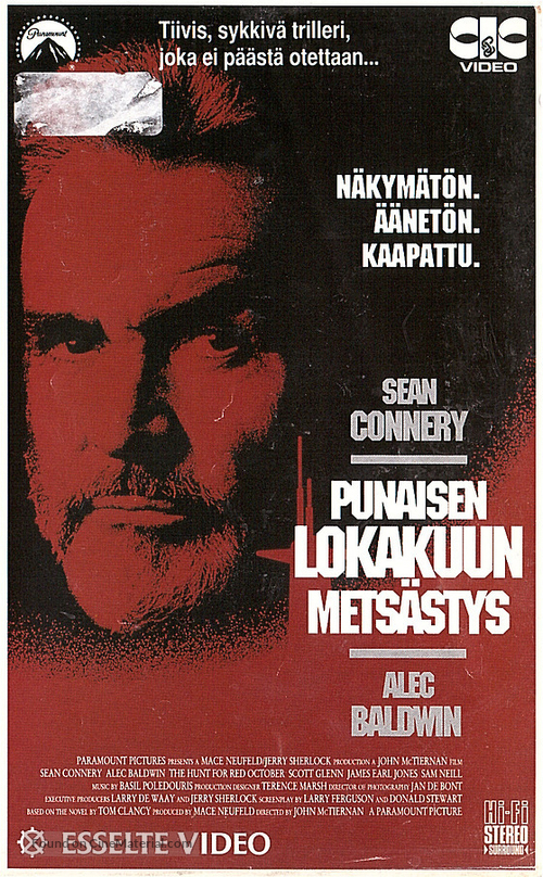 The Hunt for Red October - Finnish VHS movie cover