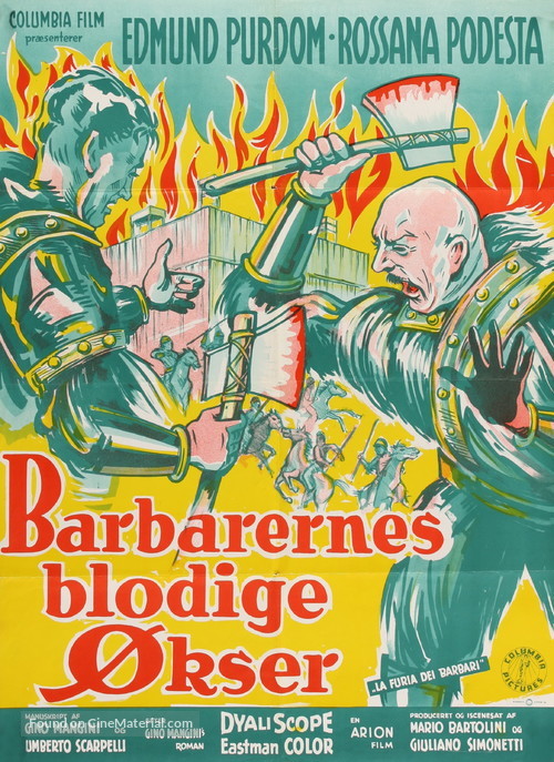 La furia dei barbari - Danish Movie Poster