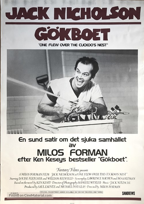 One Flew Over the Cuckoo&#039;s Nest - Swedish Movie Poster