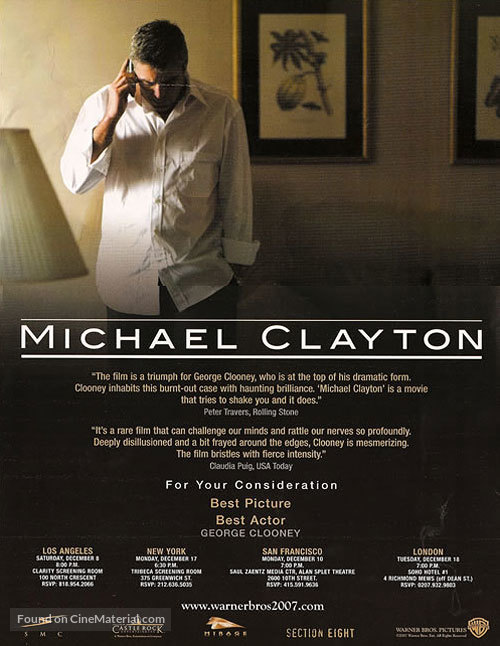 Michael Clayton - For your consideration movie poster