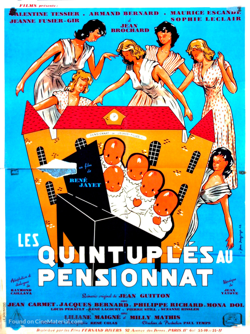 Des quintupl&eacute;s au pensionnat - French Movie Poster