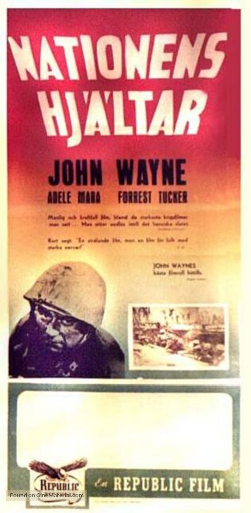 Sands of Iwo Jima - Swedish Movie Poster