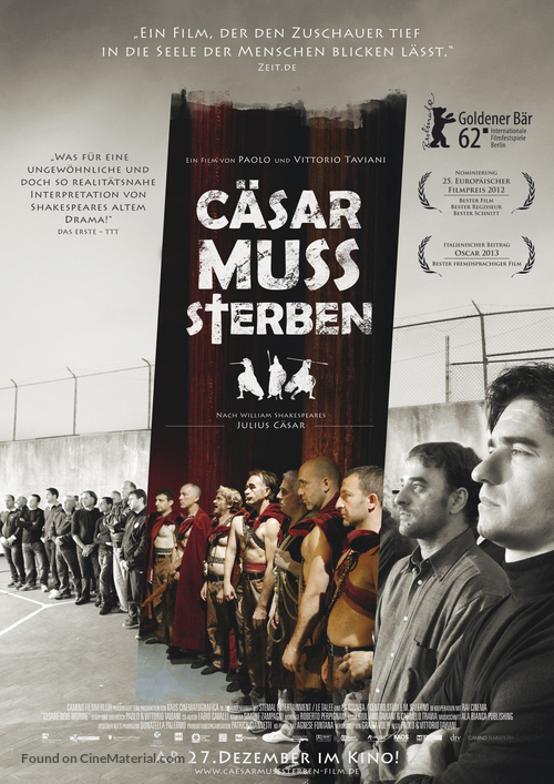 Cesare deve morire - German Movie Poster