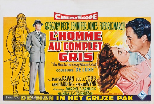 The Man in the Gray Flannel Suit - Belgian Movie Poster