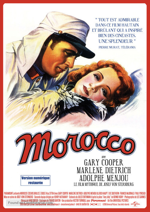 Morocco - French Re-release movie poster