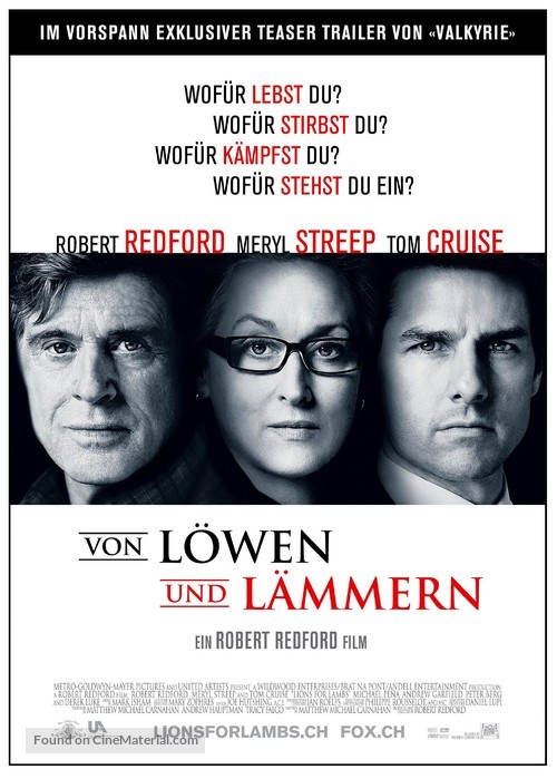 Lions for Lambs - Swiss Movie Poster