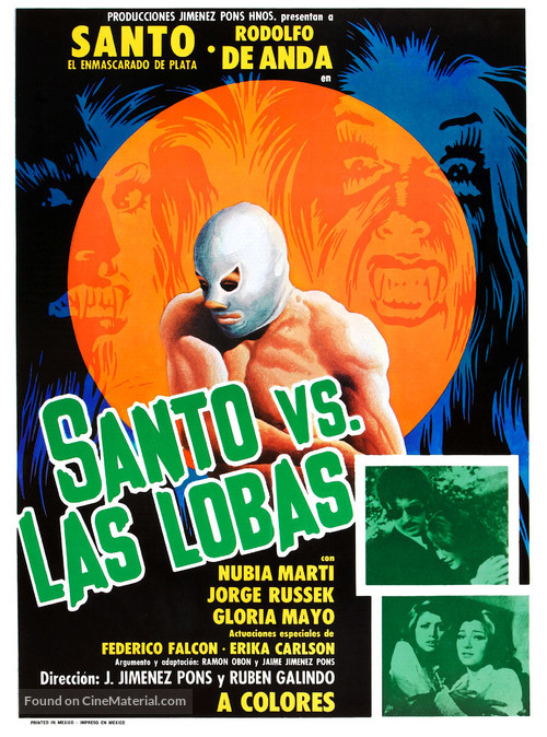 Santo vs. las lobas - Mexican Movie Poster
