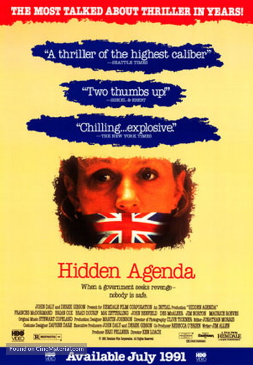 Hidden Agenda - Video release movie poster