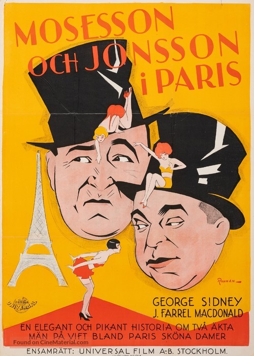 The Cohens and the Kellys in Paris - Swedish Movie Poster