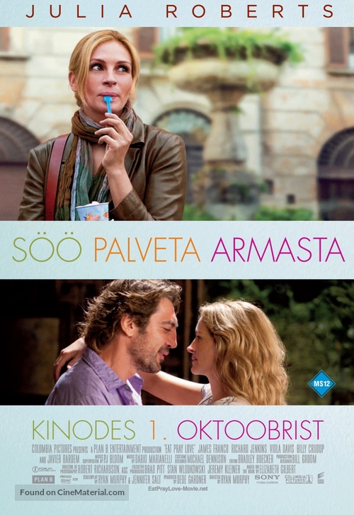 Eat Pray Love - Estonian Movie Poster