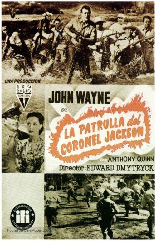 Back to Bataan - Spanish Movie Poster