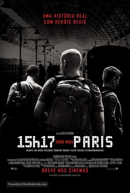 The 15:17 to Paris - Brazilian Movie Poster
