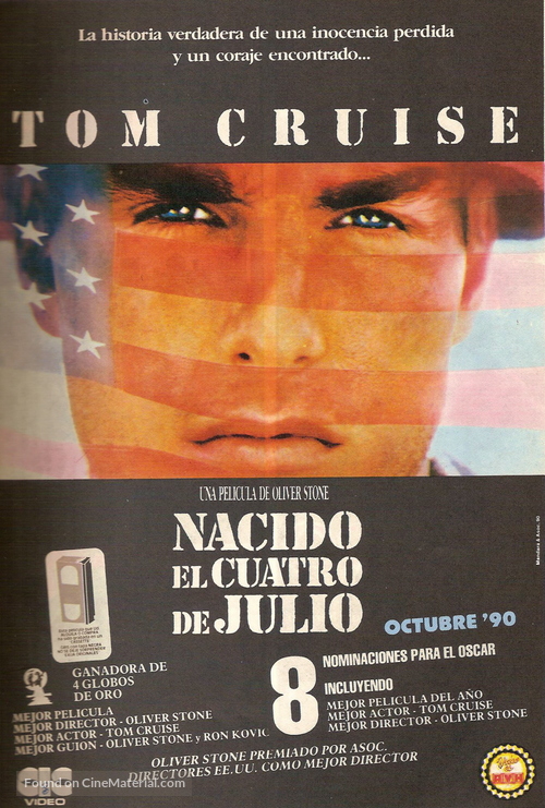 Born on the Fourth of July - Argentinian VHS movie cover