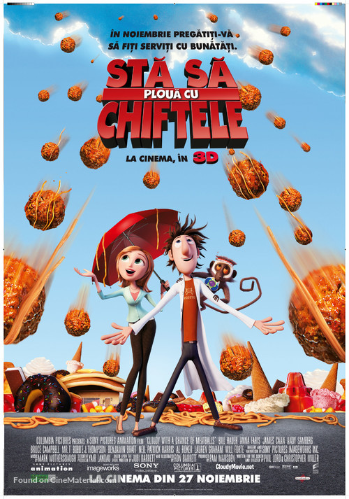 Cloudy with a Chance of Meatballs - Romanian Movie Poster