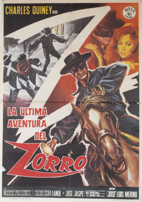 La &uacute;ltima aventura del Zorro - Spanish Movie Poster