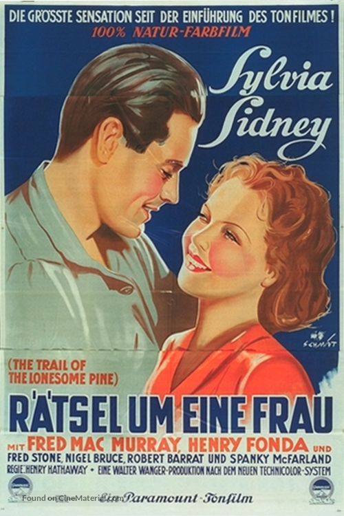 The Trail of the Lonesome Pine - German Movie Poster