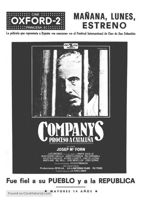 Companys, proc&eacute;s a Catalunya - Spanish poster