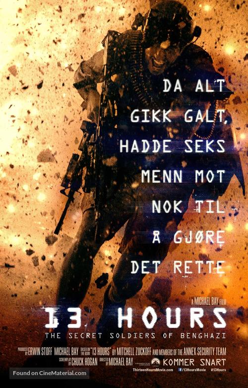 13 Hours: The Secret Soldiers of Benghazi - Norwegian Movie Poster