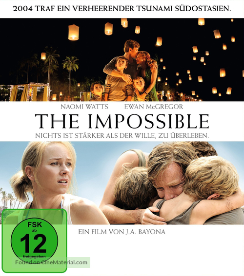 Lo imposible - German Blu-Ray movie cover