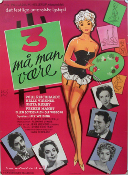 Tre m&aring; man v&aelig;re - Danish Movie Poster