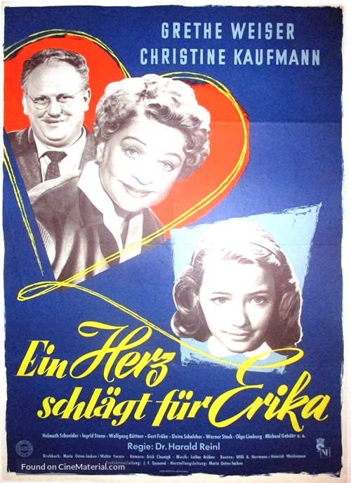 Ein Herz schl&auml;gt f&uuml;r Erika - German Movie Poster