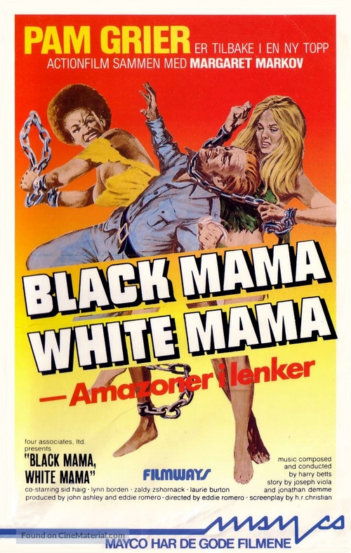 Black Mama, White Mama - Norwegian VHS movie cover