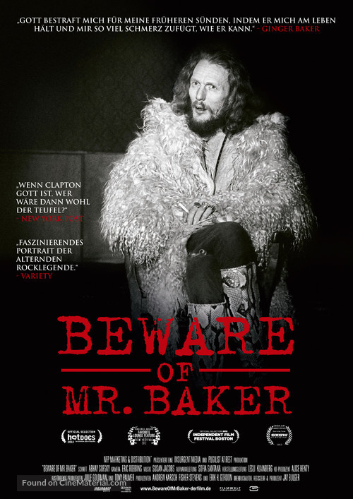 Beware of Mr. Baker - German Movie Poster