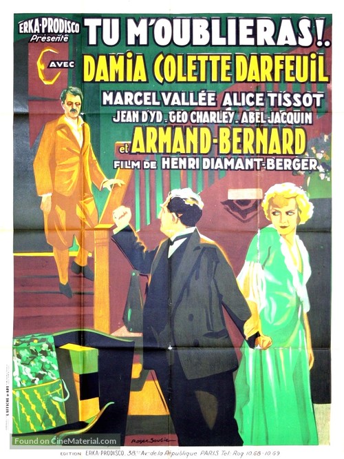 Tu m&#039;oublieras - French Movie Poster