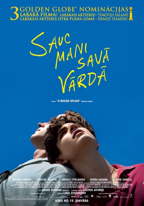Call Me by Your Name - Latvian Movie Poster
