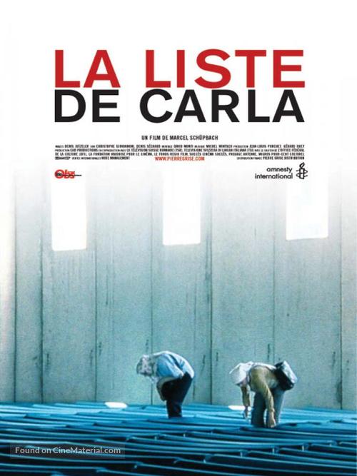 La liste de Carla - Swiss Movie Poster