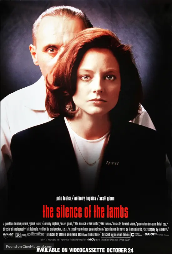 The Silence Of The Lambs (1991) video release movie poster The Silence Of The Lambs (1991) video release movie poster