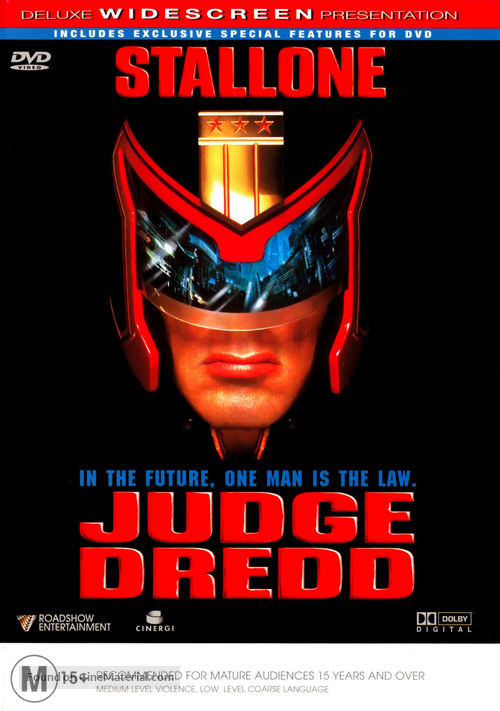 Judge Dredd - Australian DVD movie cover