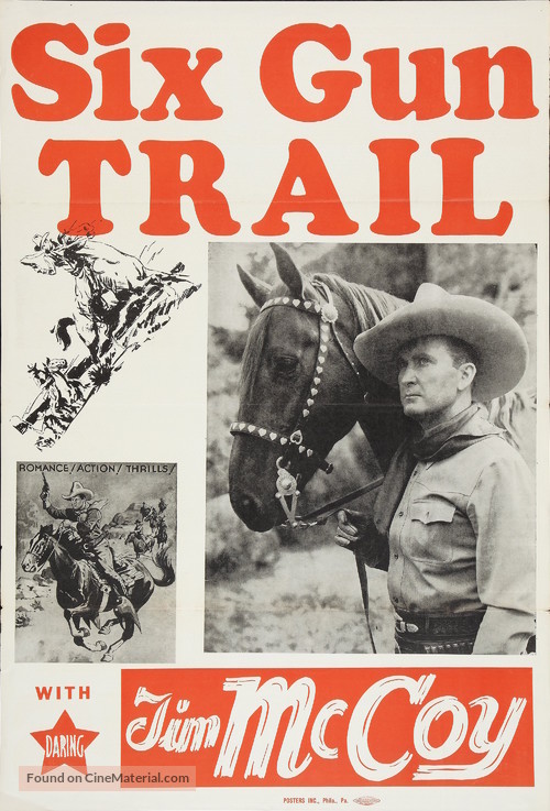 Six-Gun Trail - Re-release movie poster