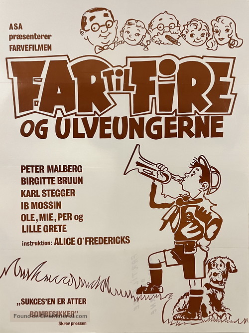 Far til fire og ulveungerne - Danish Movie Poster