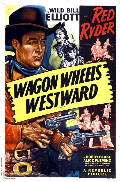 Wagon Wheels Westward - Re-release movie poster