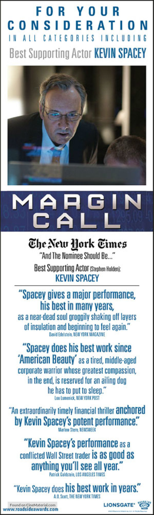 Margin Call - For your consideration movie poster