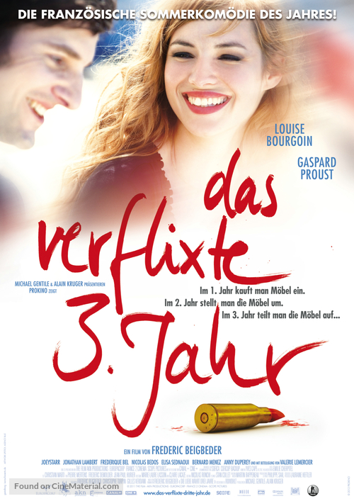 L&#039;amour dure trois ans - German Movie Poster