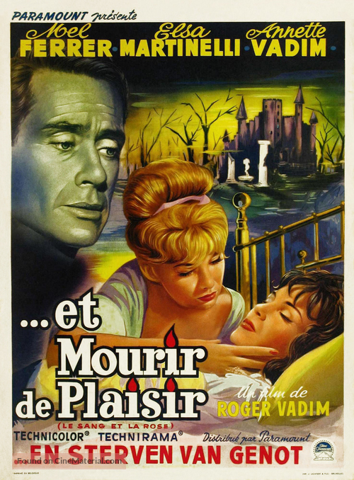 Et mourir de plaisir - Belgian Movie Poster
