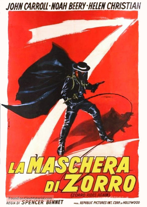 Zorro Rides Again - Italian Movie Poster