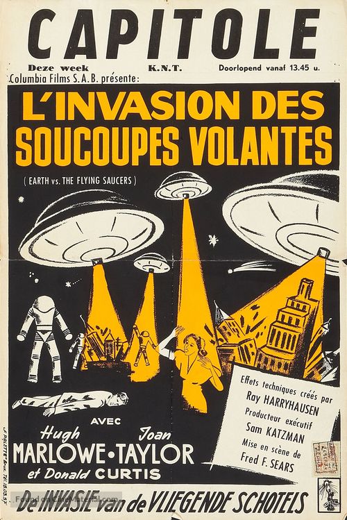 Earth vs. the Flying Saucers - Belgian Movie Poster